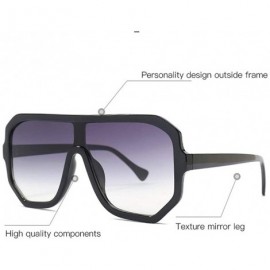 Square Retro square big box unisex 2019 new one-piece lens fashion trend sunglasses UV400 - Light Tea - CV18RH5SLXL $14.80