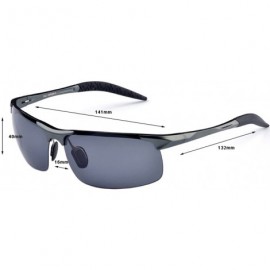 Semi-rimless Sports Goggles Driving Glasses Polarized Sunglasses Unbreakable Metal Frame - Gunmetal - CY17Y096AN8 $18.73