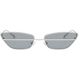 Rectangular Vintage Women Brand Designer Trend Metal Frame Small Female Rectangular Sunglass UV400 - Gray - C318M4QIDL4 $11.41