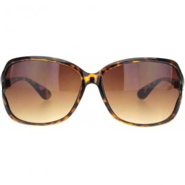 Rectangular Womens Designer Style Rectangular Exposed Lens Butterfly Sunglasses - Tortoise Gradient Brown - CK18O43X34I $11.31