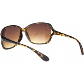 Rectangular Womens Designer Style Rectangular Exposed Lens Butterfly Sunglasses - Tortoise Gradient Brown - CK18O43X34I $11.31