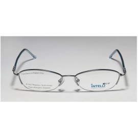 Rimless Intelli Clip 751 Womens/Ladies Designer Full-rim Sunglass Lens Clip-Ons Strass Eyeglasses/Spectacles - Light Blue - C...