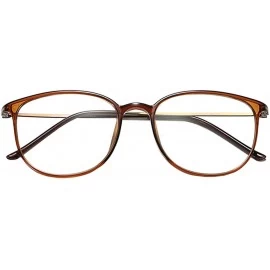 Round Unisex Fashion Myopia Glasses Equipped with Myopia Ultralight Radiation - Brown - CD19788NCSS $18.75