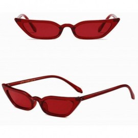 Goggle Fashion Sunglasses for Women Vintage Cat Eye Shades Sun Glasses UV 400 Lens Protection Goggles (Red) - Red - CL190DIYO...