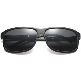 Goggle Fashion Square Glasses Brand Designer TR90 Frame Polarized Sunglasses For Men - Matte Black - C418TND2TK6 $10.95