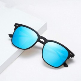 Square Sunglasses Men Women Classic Retro Square Sunglasses Mirrored Lens CA1361 - C81906U4IMX $28.49