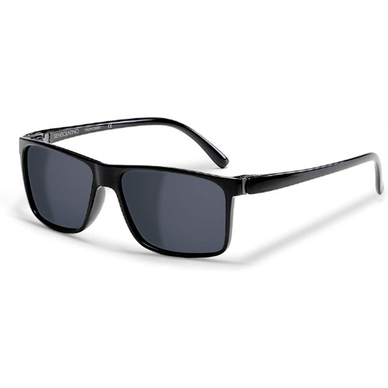 Rectangular Capri Style Designed in Italy Polarized Lense 100% UV Protection Special Film - Matte Black - C918UDKIXEU $13.73