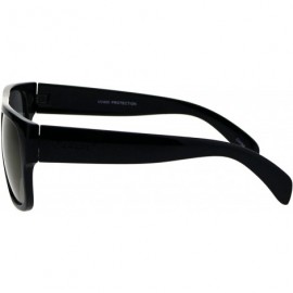 Square KUSH Sunglasses Mens Mirrored Lens Black Square Frame Shades UV 400 - Black (Gold Mirror) - CG18GS2TI2N $7.68