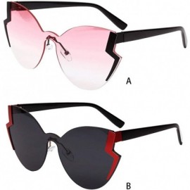 Goggle Women Fashion Sunglasses Irregular Frame Retro Eyewear Lightning Shape Sunglasses - B - CC18TRUA5TC $7.80