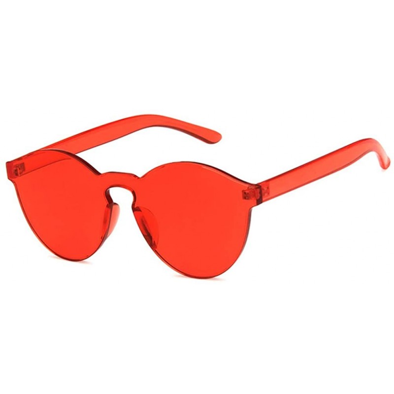 Oval Women Sunglasses Retro Pink Drive Holiday Oval Non-Polarized UV400 - Red - CU18RH6QI0L $7.85