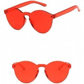 Oval Women Sunglasses Retro Pink Drive Holiday Oval Non-Polarized UV400 - Red - CU18RH6QI0L $7.85