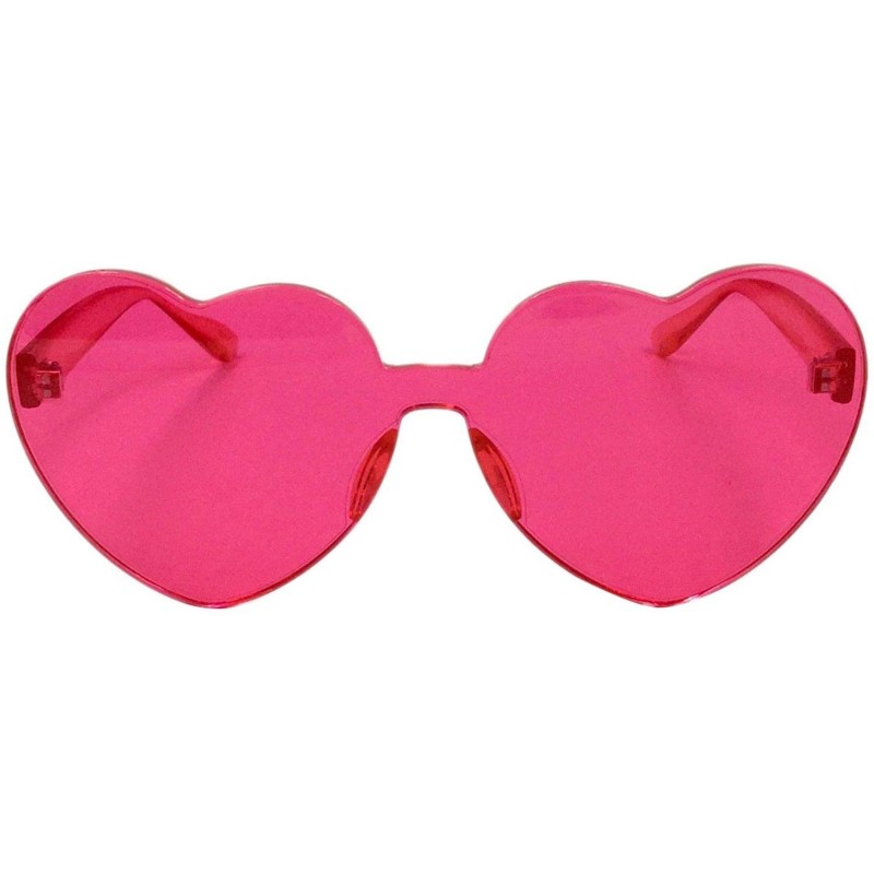 Oversized 1 Pcs Oversized Candy Color Heart Shaped Sunglasses Clear Lens Fashion - Choose Color - Red - C418NR6RR8C $14.23