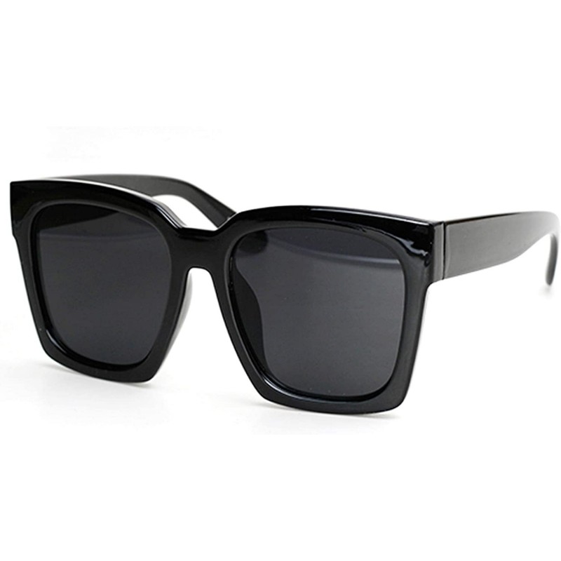 Oversized 1893 Premium True Oversized XXL Women Men Fashion Sunglasses - All Black - CZ199RUA4IK $15.58