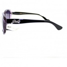 Rectangular Womens Narrow Floral Flower Print Bow Rectangular Thick Plastic Sunglasses - Purple - C311YMEN6WL $12.48