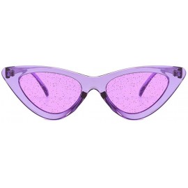 Cat Eye Women's Fashion Cat Eye Jelly Color Sunshade Sexy Vintage sunglasses - Purple - CU18UNMU83T $6.98