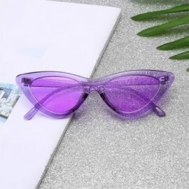 Cat Eye Women's Fashion Cat Eye Jelly Color Sunshade Sexy Vintage sunglasses - Purple - CU18UNMU83T $6.98