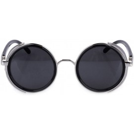 Goggle Side Sheld Steampunk Rock UV Protection Round Sunglasses For Women&Men - C1 - CG12LWU9DGF $16.29