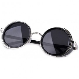 Goggle Side Sheld Steampunk Rock UV Protection Round Sunglasses For Women&Men - C1 - CG12LWU9DGF $16.29