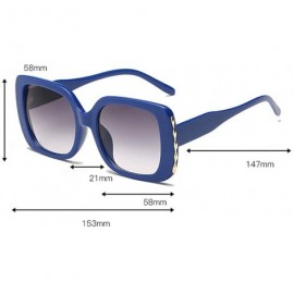 Goggle Women Fashion Big Frame Square Shape Sunglasses Unisex Radiation Protection Sunglasses - E - CU18TLY3056 $12.20