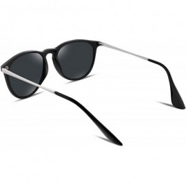 Round Vintage Polarized Sunglasses Reflective Lens UV400 Protection B2259 - Black Frame Grey Lens - CB185HR9875 $9.00