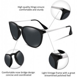 Round Vintage Polarized Sunglasses Reflective Lens UV400 Protection B2259 - Black Frame Grey Lens - CB185HR9875 $9.00