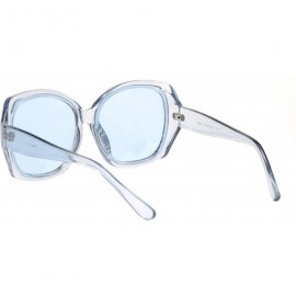 Oversized Designer Style Sunglasses Womens Oversized Square Shades UV 400 - Clear Blue (Blue) - C918AYH2H4H $13.02