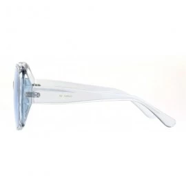 Oversized Designer Style Sunglasses Womens Oversized Square Shades UV 400 - Clear Blue (Blue) - C918AYH2H4H $13.02