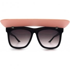 Oversized 8266 Premium Oversize XL Womens Mens Sunglasses with Foldable Sun Visor - Pink Black - C718I622KTM $18.44