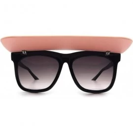 Oversized 8266 Premium Oversize XL Womens Mens Sunglasses with Foldable Sun Visor - Pink Black - C718I622KTM $18.44