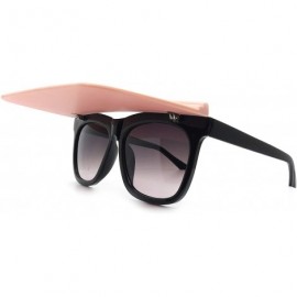 Oversized 8266 Premium Oversize XL Womens Mens Sunglasses with Foldable Sun Visor - Pink Black - C718I622KTM $18.44