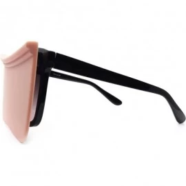 Oversized 8266 Premium Oversize XL Womens Mens Sunglasses with Foldable Sun Visor - Pink Black - C718I622KTM $18.44