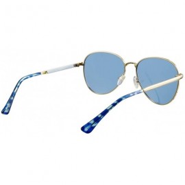 Aviator Polarized Small Aviator Sunglasses for Women Men Juniors- 55mm- 100% Protection - Gold/Clear Blue - CM193ORH3O7 $18.53