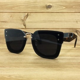 Oversized 7942-1 Oversized Rimless Flat Sunglasses - Black Brown - CY18OQ7NQQK $12.71