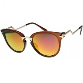 Cat Eye Womens Cat Eye Sunglasses With UV400 Protected Mirrored Lens - Shiny Burgundy-gold / Magenta - CL122XJGOPR $8.68