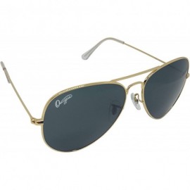 Aviator Classics 602 Sunglasses - Gold Metal Frame - Black Glass Lenses - CM196CDENSZ $46.78