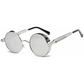 Oval Metal Round Steampunk Sunglasses Men Women Fashion Glasses Er Retro Frame Vintage UV400 - 10 - C6199CKWZEN $23.75