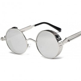 Oval Metal Round Steampunk Sunglasses Men Women Fashion Glasses Er Retro Frame Vintage UV400 - 10 - C6199CKWZEN $23.75