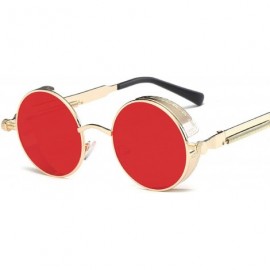 Oval Metal Round Steampunk Sunglasses Men Women Fashion Glasses Er Retro Frame Vintage UV400 - 10 - C6199CKWZEN $23.75