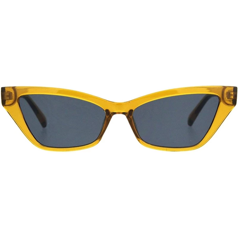 Cat Eye Womens Cat Eye Horn Rim Plastic Sunglasses - Brown Black - CD18KCO5OR8 $12.29