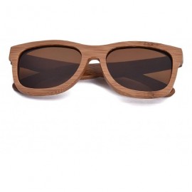 Aviator Bamboo Wood Polarized Sunglasses For Men & Women - Temple Carved Collection - CO189CQ42OW $21.29