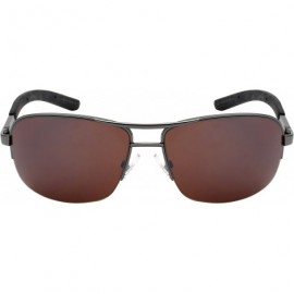 Oversized Semi-Rimless Square Aviators w/Flash Mirror Lens 25125S-FM - Gunmetal - CA12JJA8IL5 $7.75