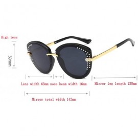 Aviator Fashion classic sunglasses - sunglasses women's anti-UV diamond sunglasses - A - CR18RS7NLRM $46.03