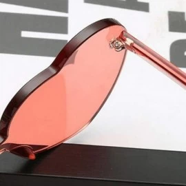 Wrap Love Heart Shaped Sunglasses Women PC Frame Resin Lens Sunglasses UV400 Sunglass - Multicolor - CB199Y208TA $9.59