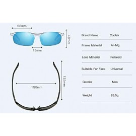 Aviator Polarized Driving Sunglasses UV Protection Metal Lightweight Semi-Rimless Men's Glasses - C1 - C018KR0C4YD $21.63