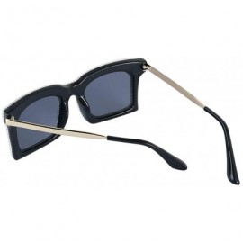 Oversized Oversize Sunglasses Fashion Diamond glasses - White&black - CG192K7A8Y2 $17.96