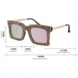 Oversized Oversize Sunglasses Fashion Diamond glasses - White&black - CG192K7A8Y2 $17.96