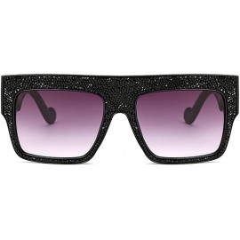 Goggle Womens Fashion Trendy Oversized Sunglasses Metal Hollow Cut Out - Black Diamond - CX18DW97SRX $15.09