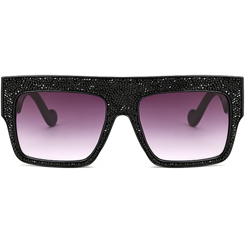 Goggle Womens Fashion Trendy Oversized Sunglasses Metal Hollow Cut Out - Black Diamond - CX18DW97SRX $15.09