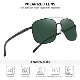 Rectangular Men HD Polarized Driving Sunglasses for Men-Classic Square Sunglasses - Black&g15 - C118YYT8QLT $12.99