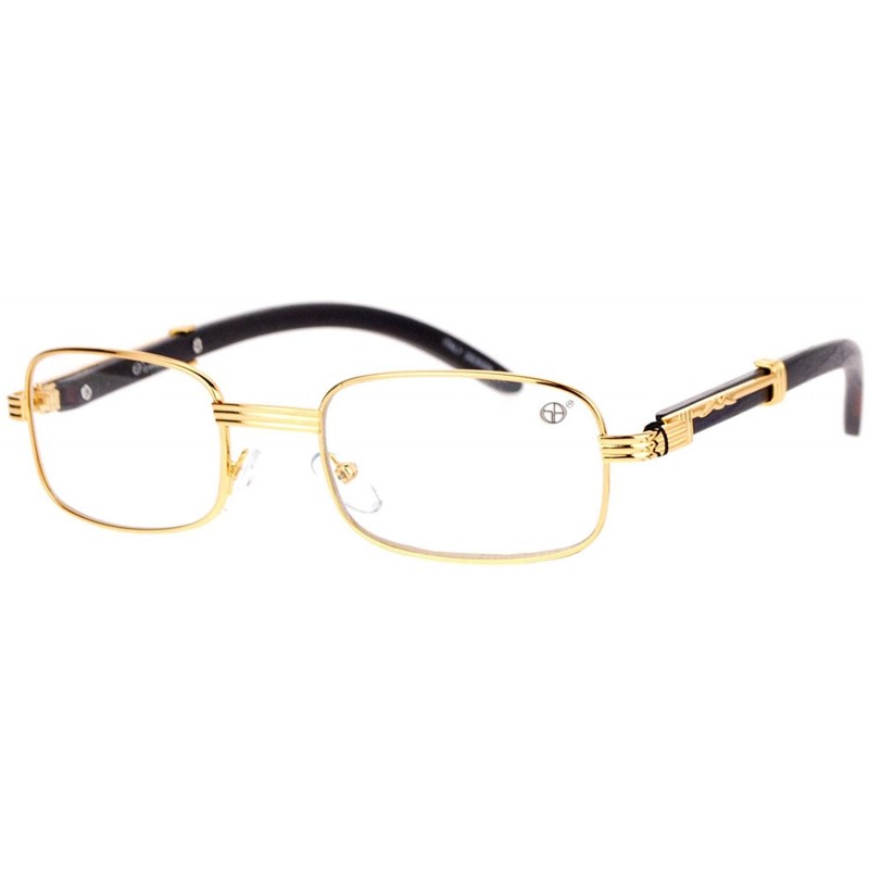 Round Art Nouveau Vintage Style Oval Metal Frame Eye Glasses - Rectangular Gold - C112DI9BYZV $10.38